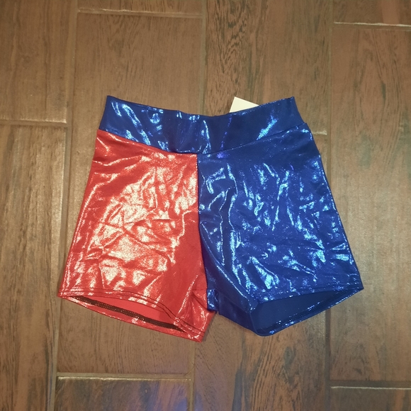 Color Block Midrise Spandex Shorts - Picture 2 of 3